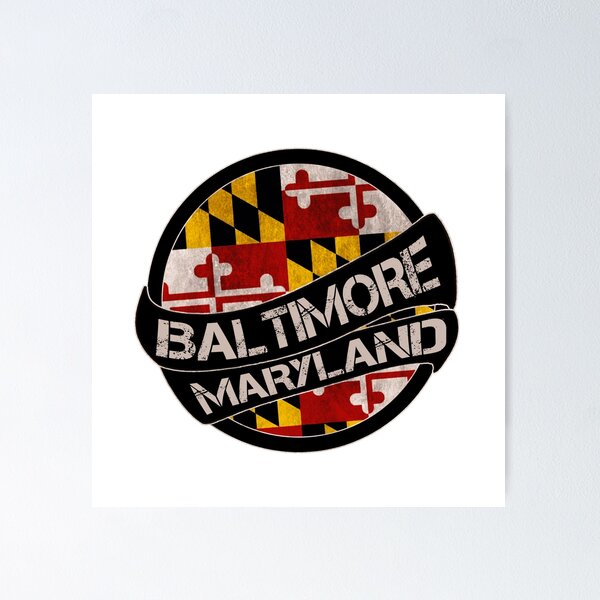 Item preview, Baltimore Maryland grunge flag scroll designed and sold by artisticattitud.