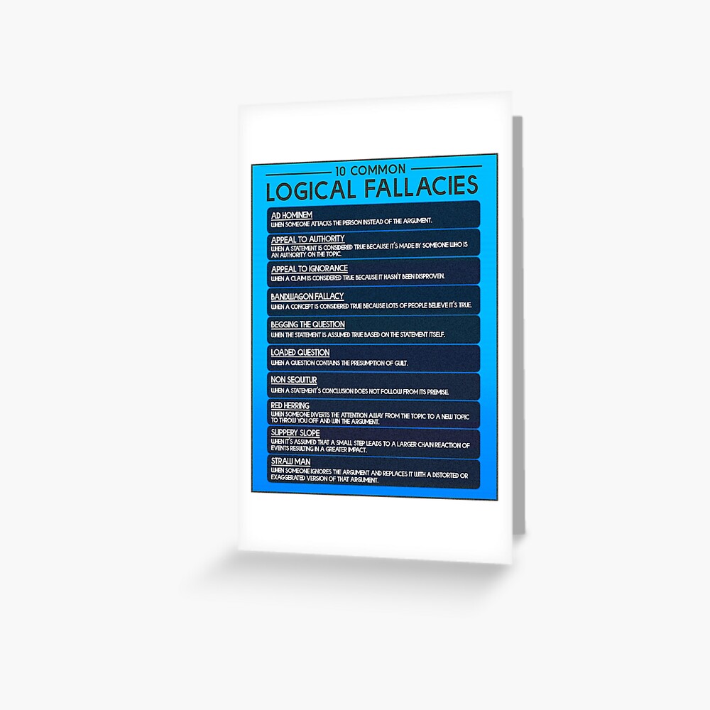 "Common Logical Fallacies Chart" Greeting Card for Sale by