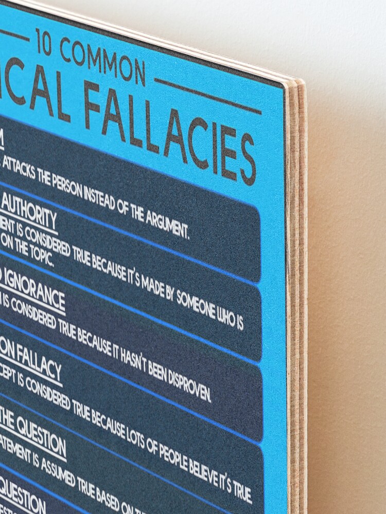 "Common Logical Fallacies Chart" Mounted Print for Sale by Jack Curtis