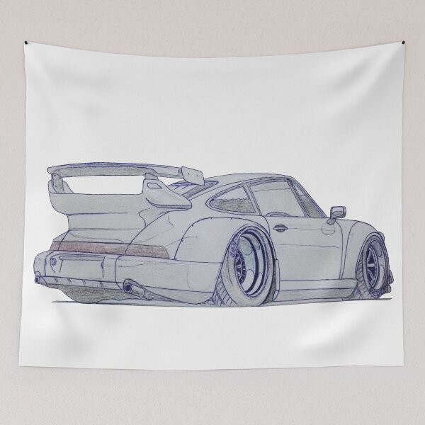 Item preview, drawing porsche 911 rwb free hand   designed and sold by Aladdin48.