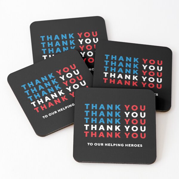 Thank You To Our Helping Heroes Coasters (Set of 4)