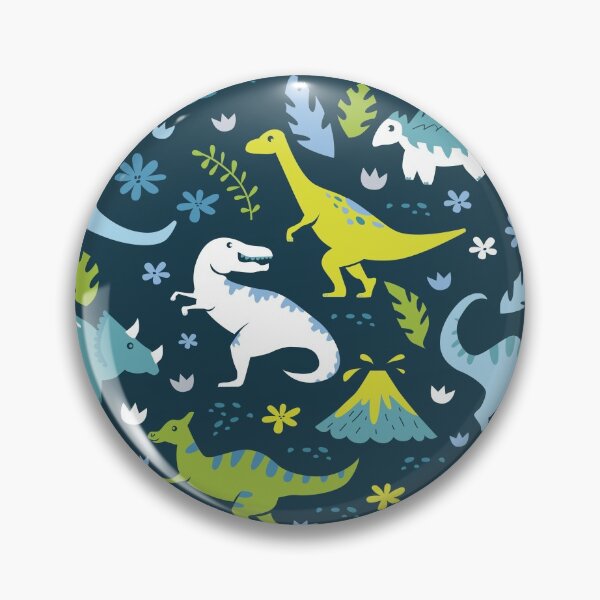 Item preview, Kawaii Dinosaurs in Blue + Green designed and sold by latheandquill.