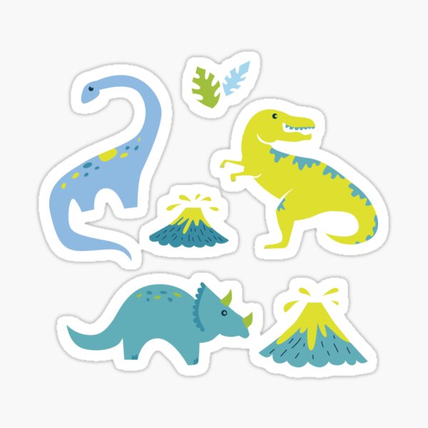 Item preview, Dinosaures Kawaii en bleu et vert designed and sold by latheandquill.