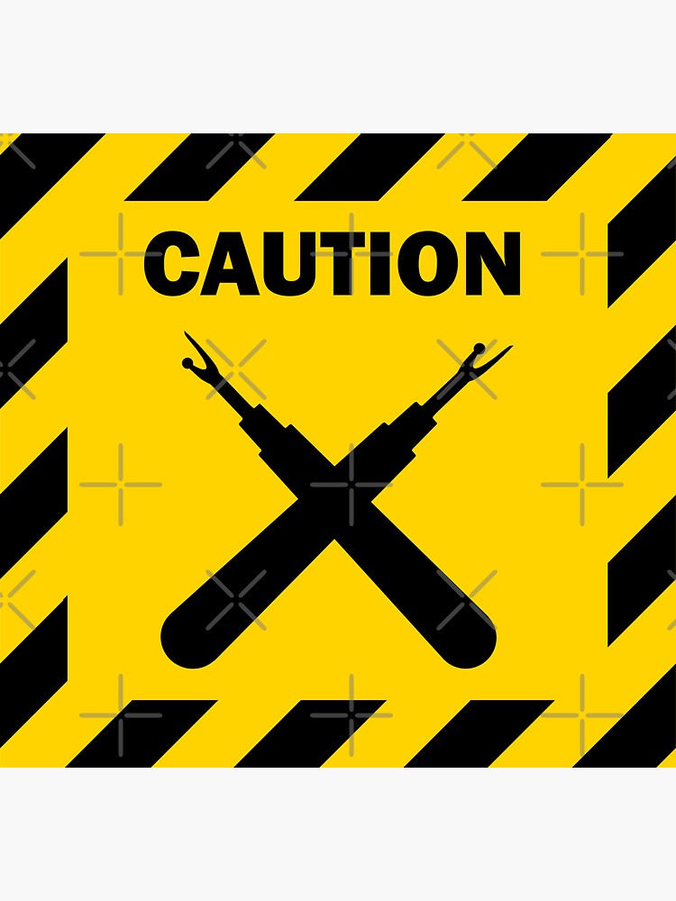 Thumbnail 3 of 3, Sticker, Seam ripper caution sign designed and sold by TateCheshire.