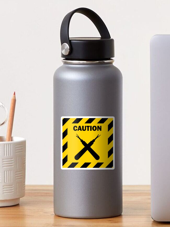 Thumbnail 1 of 3, Sticker, Seam ripper caution sign designed and sold by TateCheshire.