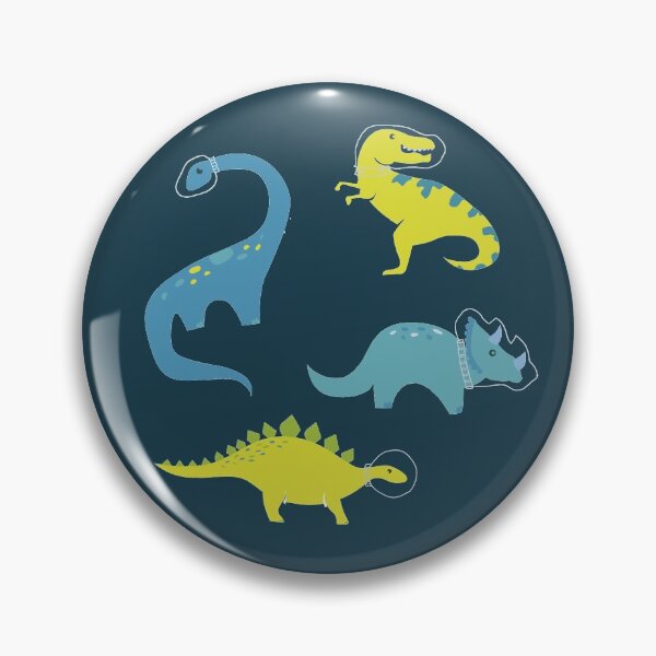 Item preview, Space Dinosaurs in Bright Green and Blue designed and sold by latheandquill.