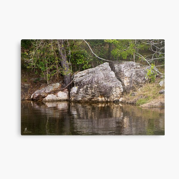 Somerset Dam - Rock & Tree Metal Print