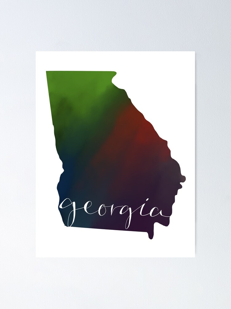 “Georgia Shape Outline” Poster for Sale by SOdesigns | Redbubble