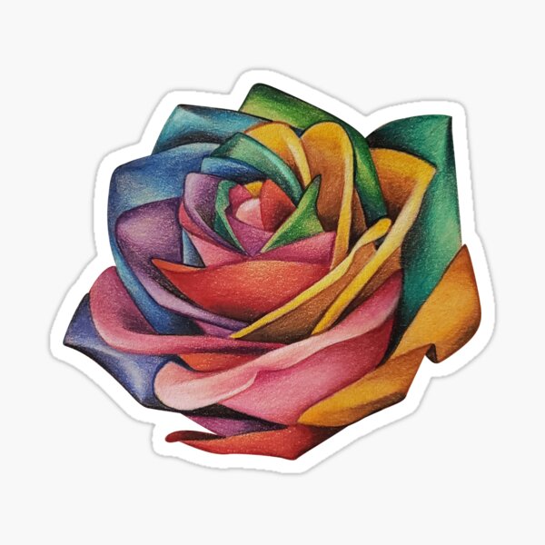 Rainbow Rose Sticker