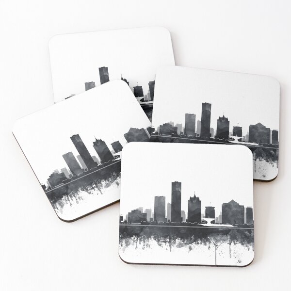 Item preview,  Milwaukee Skyline Watercolor Black And White by Zouzounio Art designed and sold by zouzounioart.