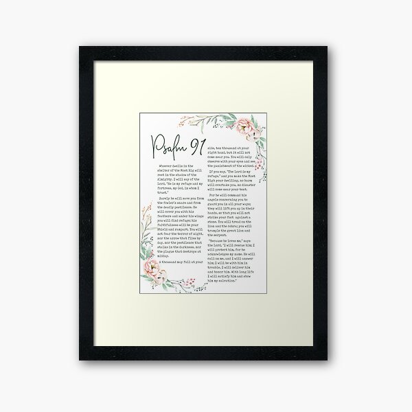 Vista previa del artículo con la obra «Salmo 91 - Cita inspirada de la Biblia», diseñado y vendido por Si Li.