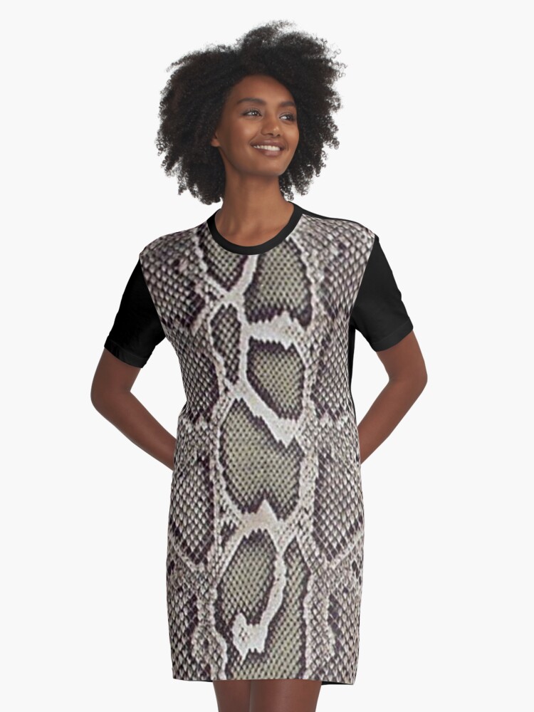 snake print t shirt dress