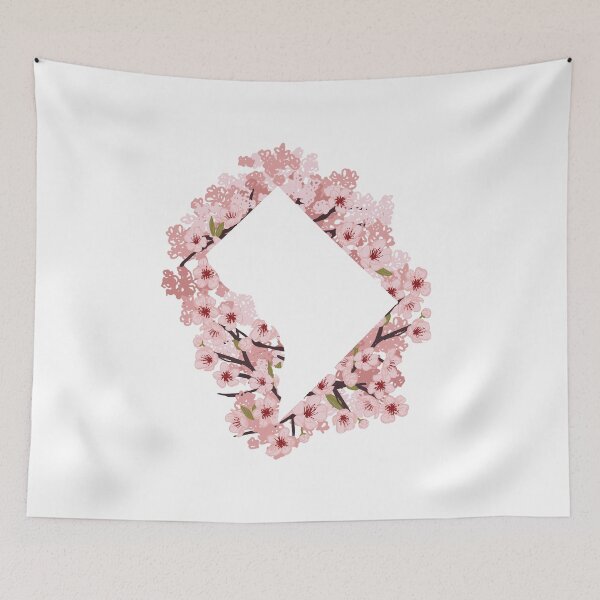 Item preview, Esquema del mapa de Washington DC - Cherry Blossoms designed and sold by rachelhirst.