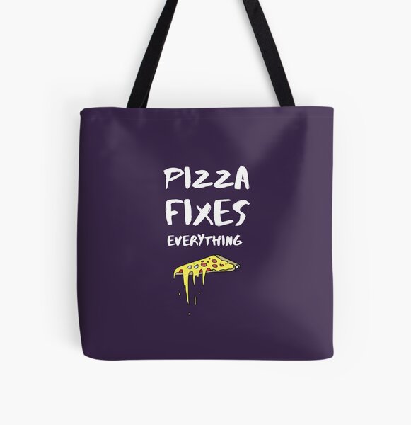 Pizza Fixes Everything Design. All Over Print Tote Bag