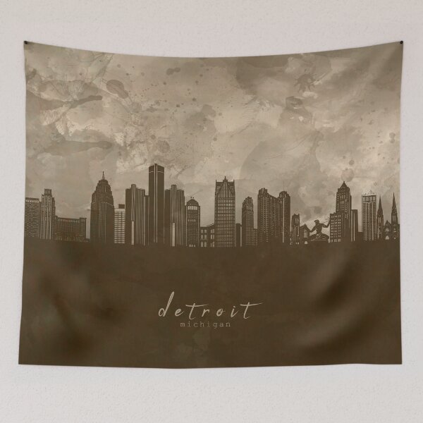 Item preview, detroit skyline designed and sold by BekimART2.