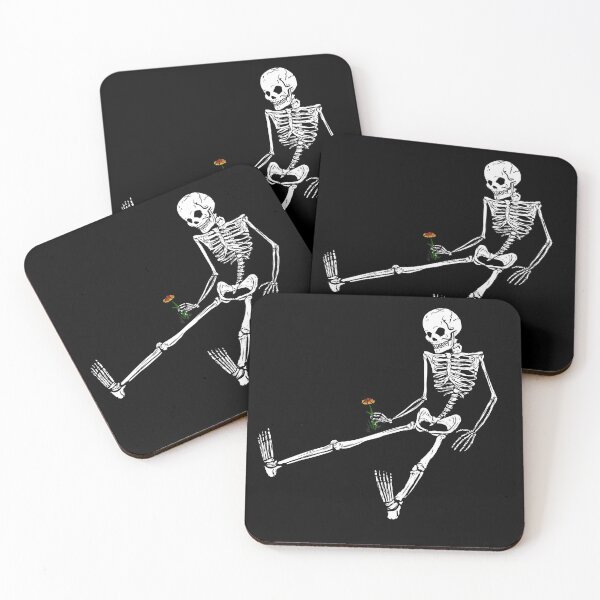 Item preview, skeleton picking a flower designed and sold by emmakayleigh.