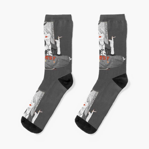 Ab Fab Eddie and Patsy black and white Socks