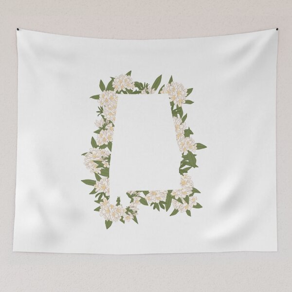 Item preview, Alabama State Map Outline - Rhododendron flowers designed and sold by rachelhirst.