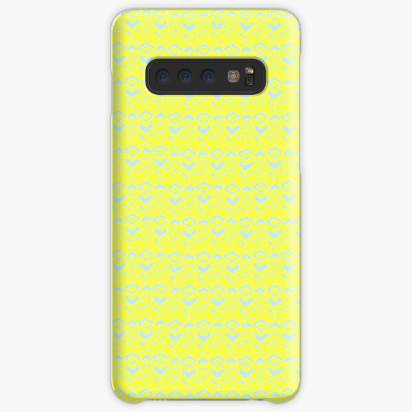 Light blue flower pattern on a yellow background Samsung Galaxy Snap Case