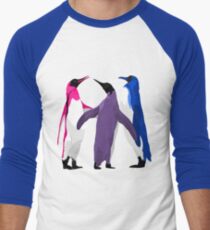 Bisexual Pride Penguins Men's Baseball ¾ T-Shirt