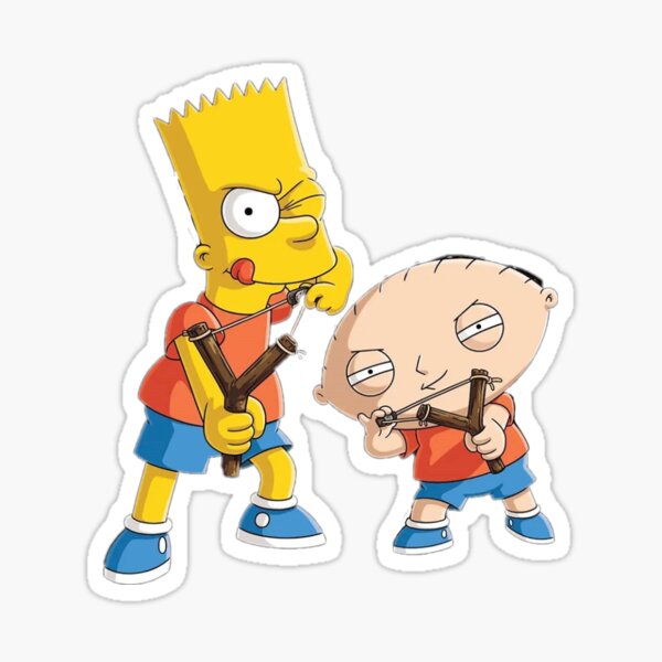 Bart y Stewie Pegatina