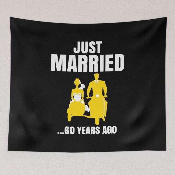 Item preview, Just Married 60 Years Ago Wedding Anniversary Gift designed and sold by haselshirt.