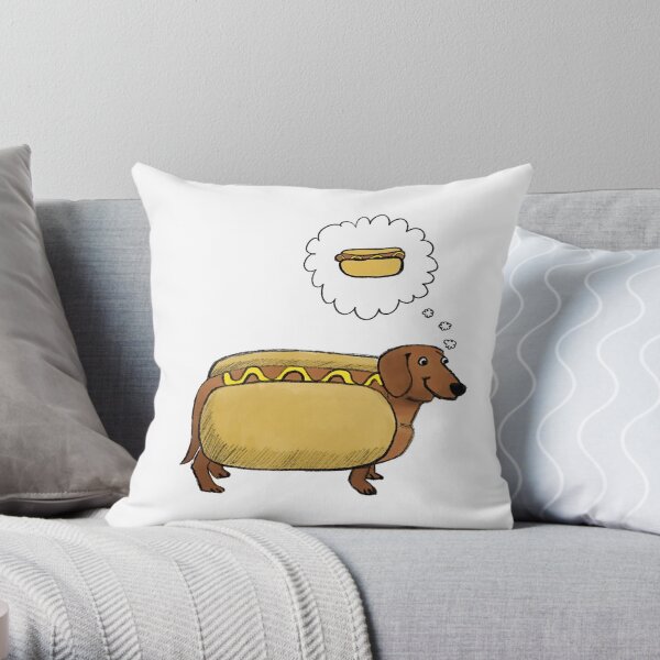 Hotdog Throw Pillow