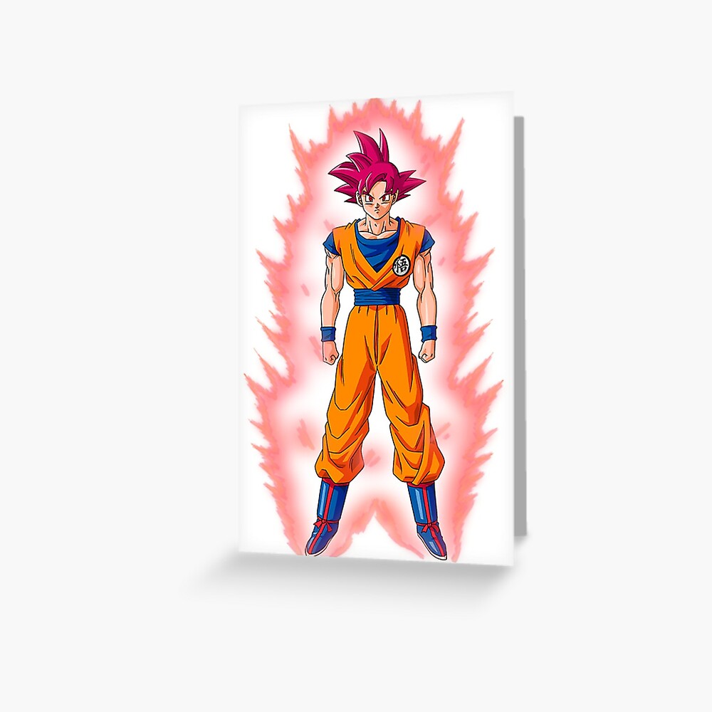Goku Super Saiyan God Greeting Card by Michael Leggs