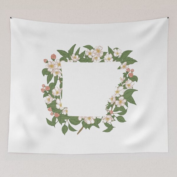 Item preview, Arkansas State Map Silhouette - Apple Blossom designed and sold by rachelhirst.