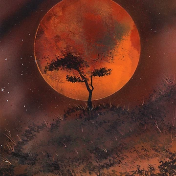 Artwork thumbnail, Red Moon Rising by Urbandale Artist