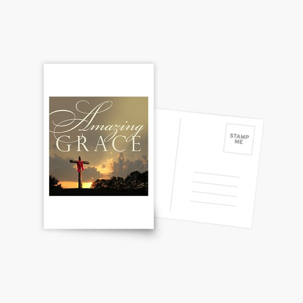 Cross and Sunset - Amazing Grace Postcard