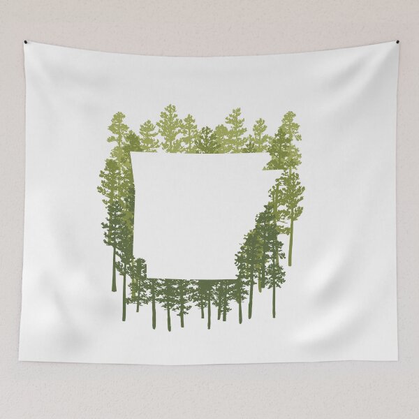 Item preview, Arkansas State Map Silhouette - Pine Trees designed and sold by rachelhirst.