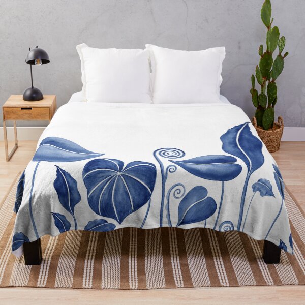 Item preview, Gorgeous Blue Exotic Leaves Botanical Watercolor designed and sold by Irina Sztukowski.