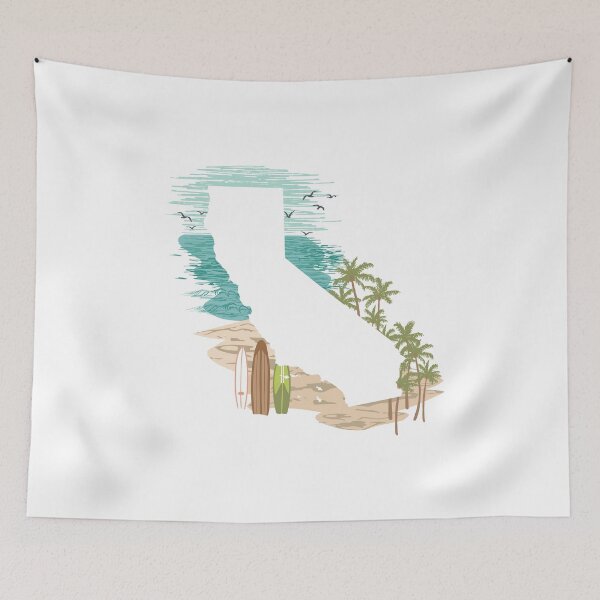 Item preview, California State Map Silhouette - Beach designed and sold by rachelhirst.