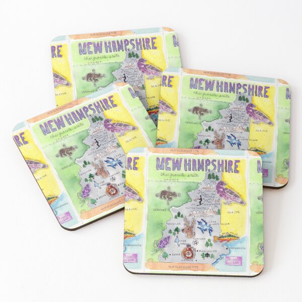 Item preview, Illustrated Map of New Hampshire designed and sold by bellamells.