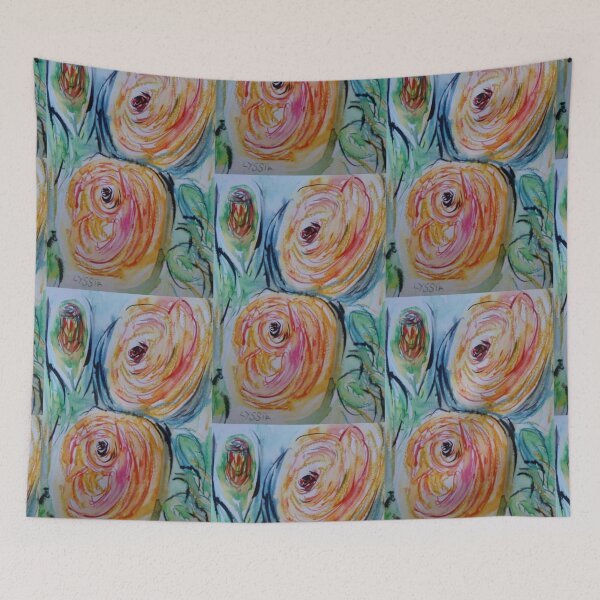 Item preview, flower buttercup pink orange green and black designed and sold by ThereseLyssia.