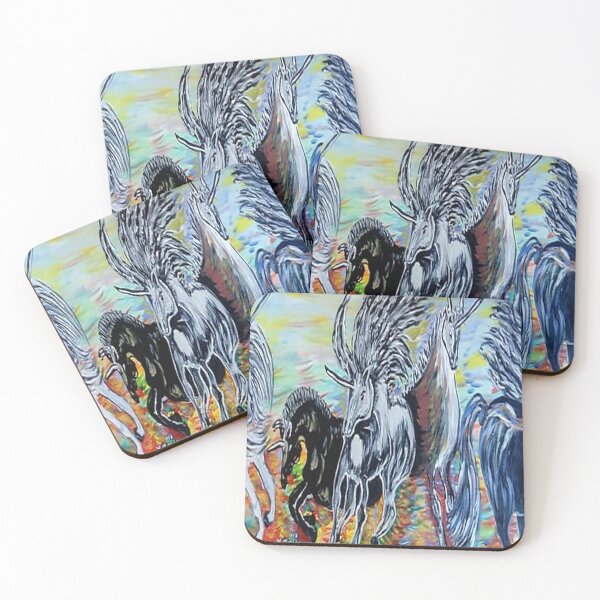 Item preview, The exit from the rainbow black and white unicorns designed and sold by ThereseLyssia.