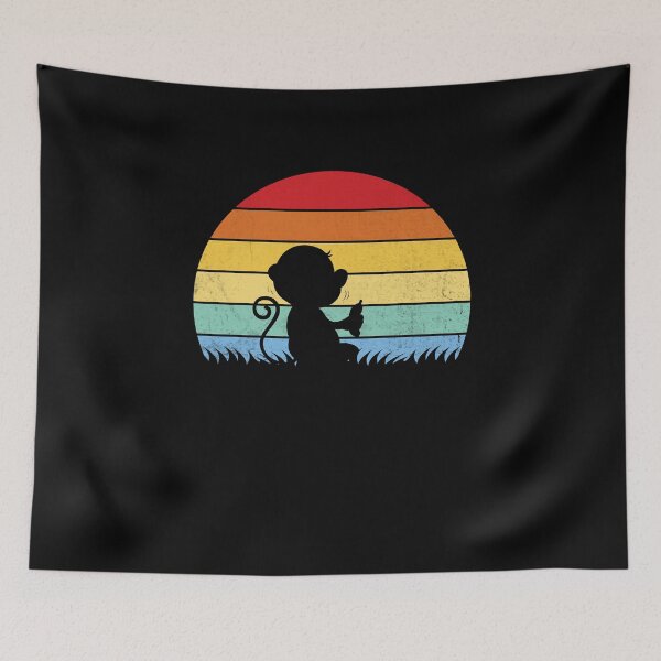 Item preview, Vintage of a monkey eating a banana in the jungle designed and sold by thehafdesigner.