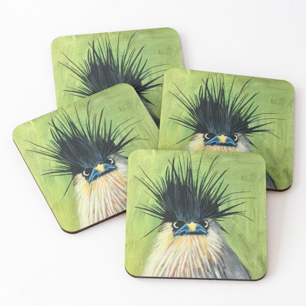 Item preview, Handpainted Brahminy Starling having a very bad hair day.   designed and sold by Sarah Hearfield.