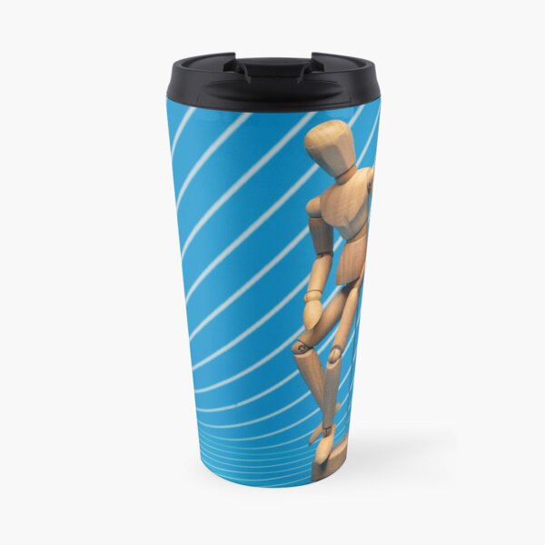 Boredom Personified via Retro Background Mannequin Travel Mug