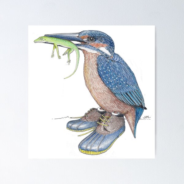 Item preview, Kingfisher in duck shoes designed and sold by JimsBirds.
