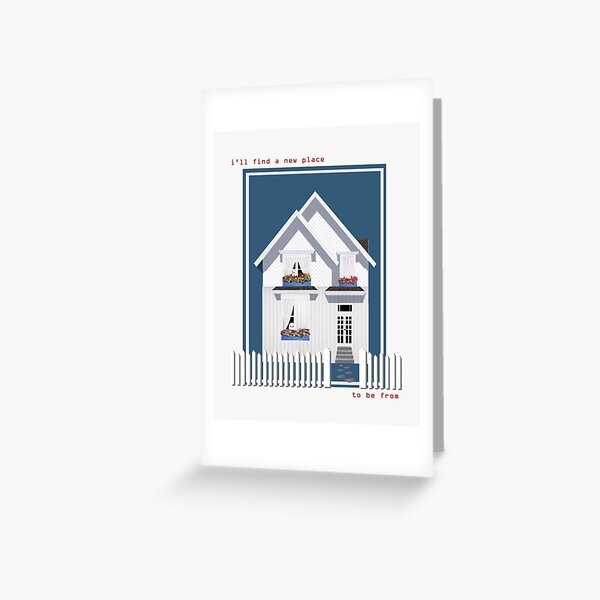haunted house with a picket fence Greeting Card