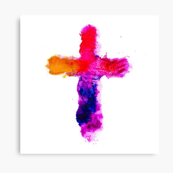 Cross with Color - Oil on Canvas Canvas Print