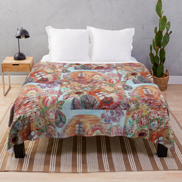 Item preview, Dream of ocean flowers and setting sun, orange, purple and boats designed and sold by ThereseLyssia.