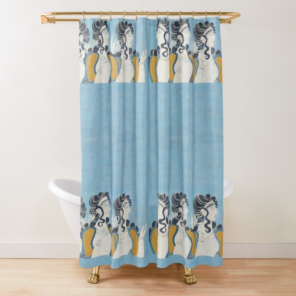 Minoan Ladies in Blue fresco after Emile Gilliéron Shower Curtain