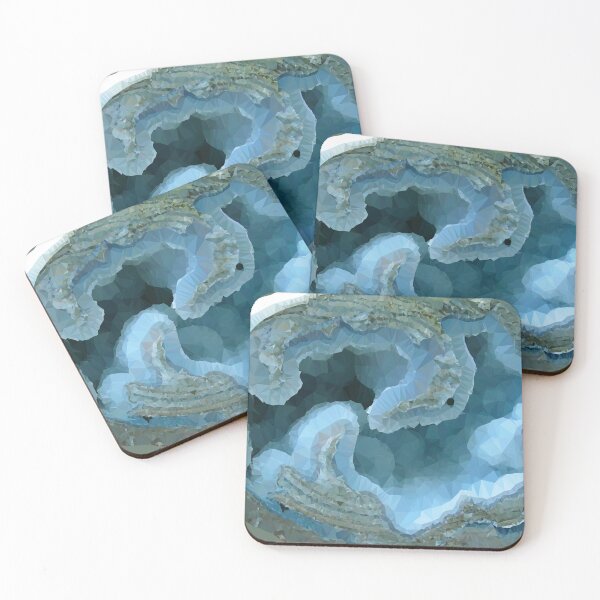 Item preview, Blue Geode Low Poly Geometric Triangle Art designed and sold by Vicky Brago-Mitchell®.