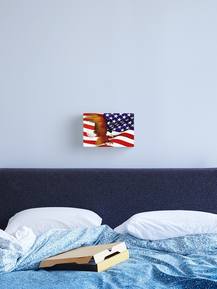 Thumbnail 1 of 3, Canvas Print, American Flag and Eagle - Oil on Canvas designed and sold by RickSchroeppel.