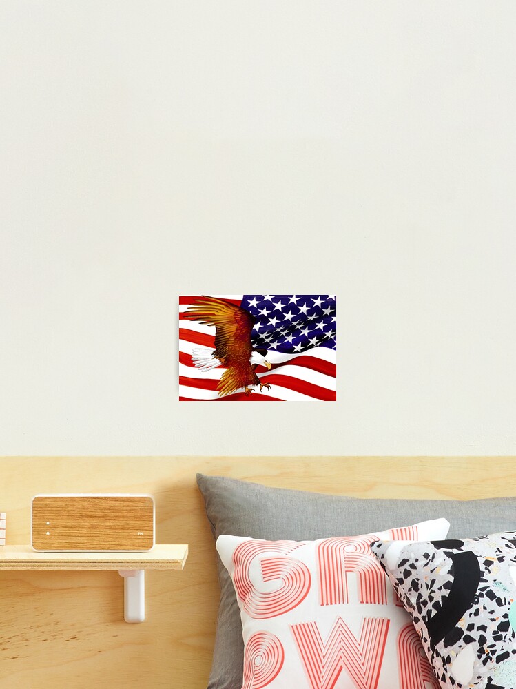 Thumbnail 1 of 3, Photographic Print, American Flag and Eagle - Oil on Canvas designed and sold by RickSchroeppel.
