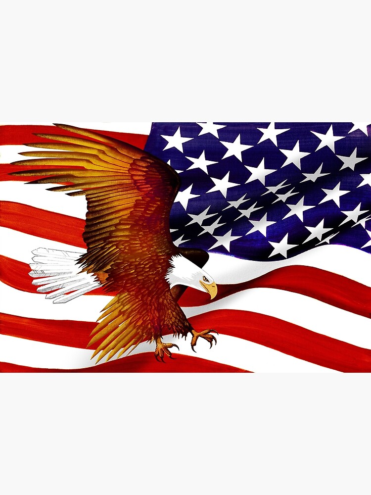 Thumbnail 3 of 3, Poster, American Flag and Eagle - Oil on Canvas designed and sold by RickSchroeppel.