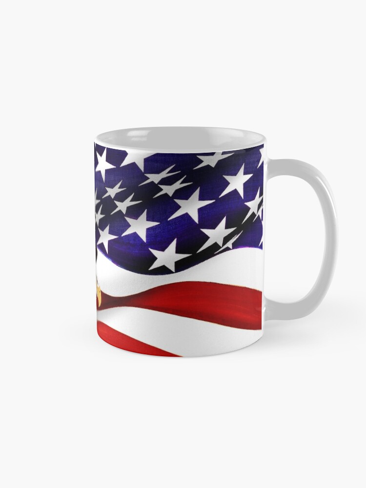 Thumbnail 5 of 6, Coffee Mug, American Flag and Eagle - Oil on Canvas designed and sold by RickSchroeppel.